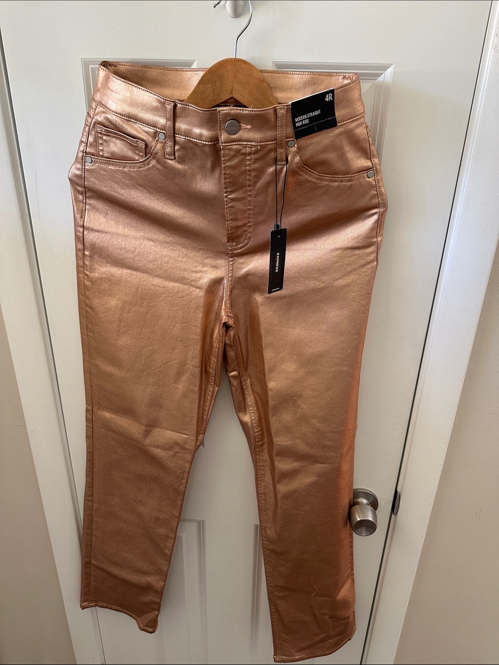 Metallic Copper High-Rise Women’s Jeans